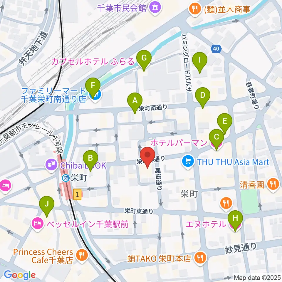 Y'S GUITAR周辺のホテル一覧地図