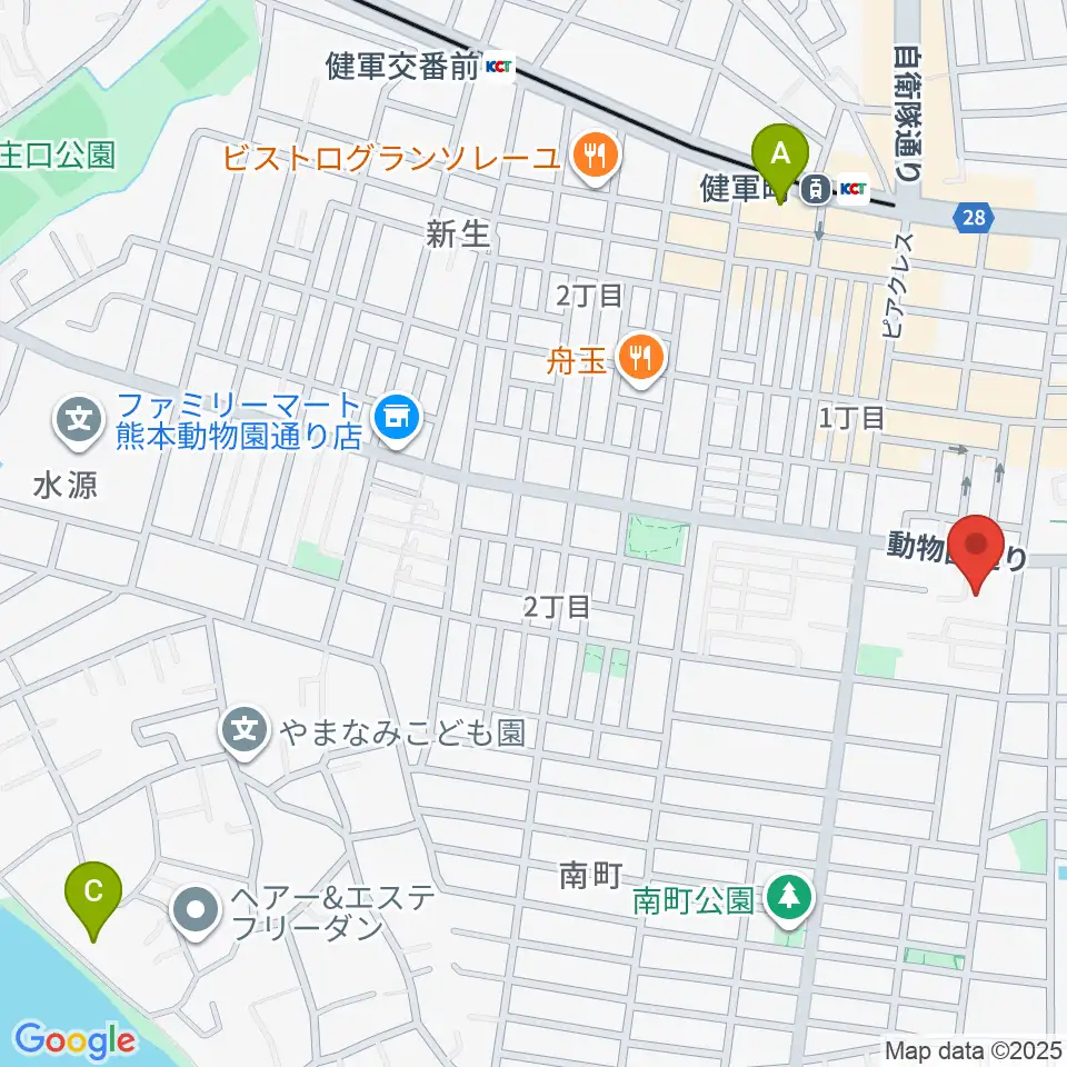 熊本市健軍文化ホール周辺のホテル一覧地図