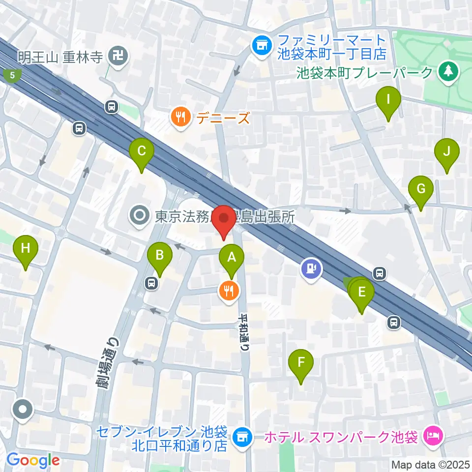 ウクレレマニア周辺のホテル一覧地図