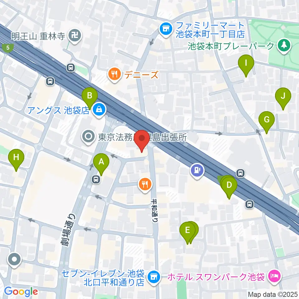 ウクレレマニア周辺のホテル一覧地図