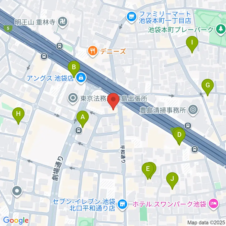 ウクレレマニア周辺のホテル一覧地図