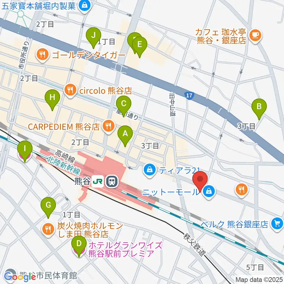 山野楽器サウンドクルー熊谷周辺のホテル一覧地図
