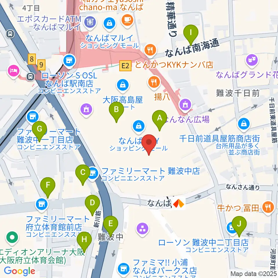 山野楽器ロックイン難波周辺のホテル一覧地図