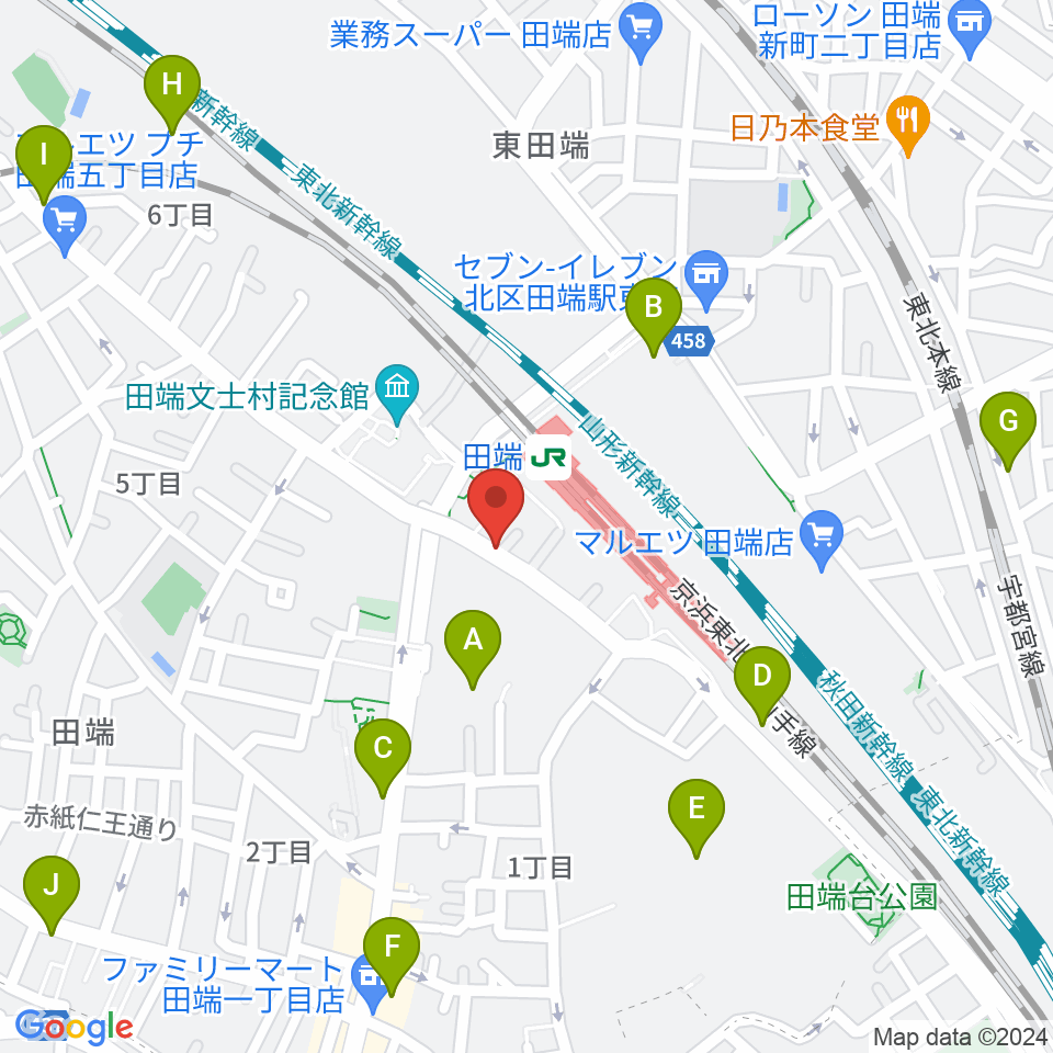 田端Pスタジオ周辺のホテル一覧地図