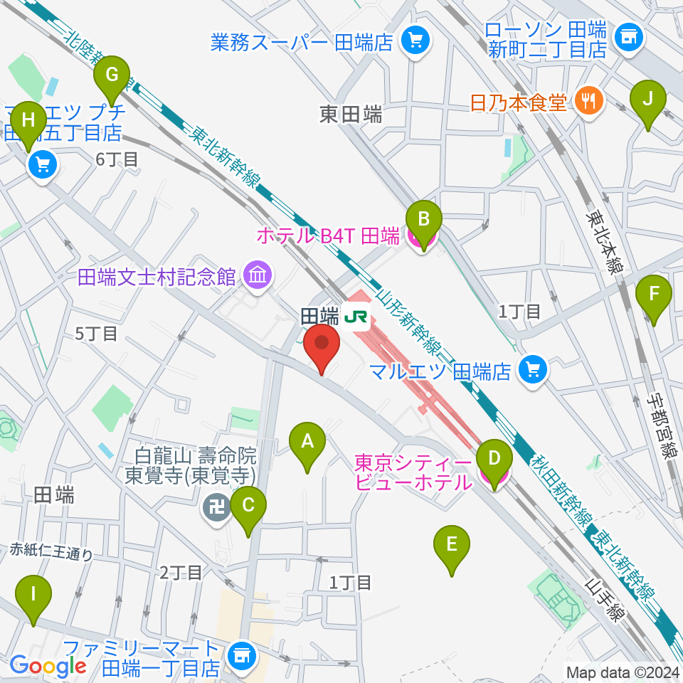 田端Pスタジオ周辺のホテル一覧地図