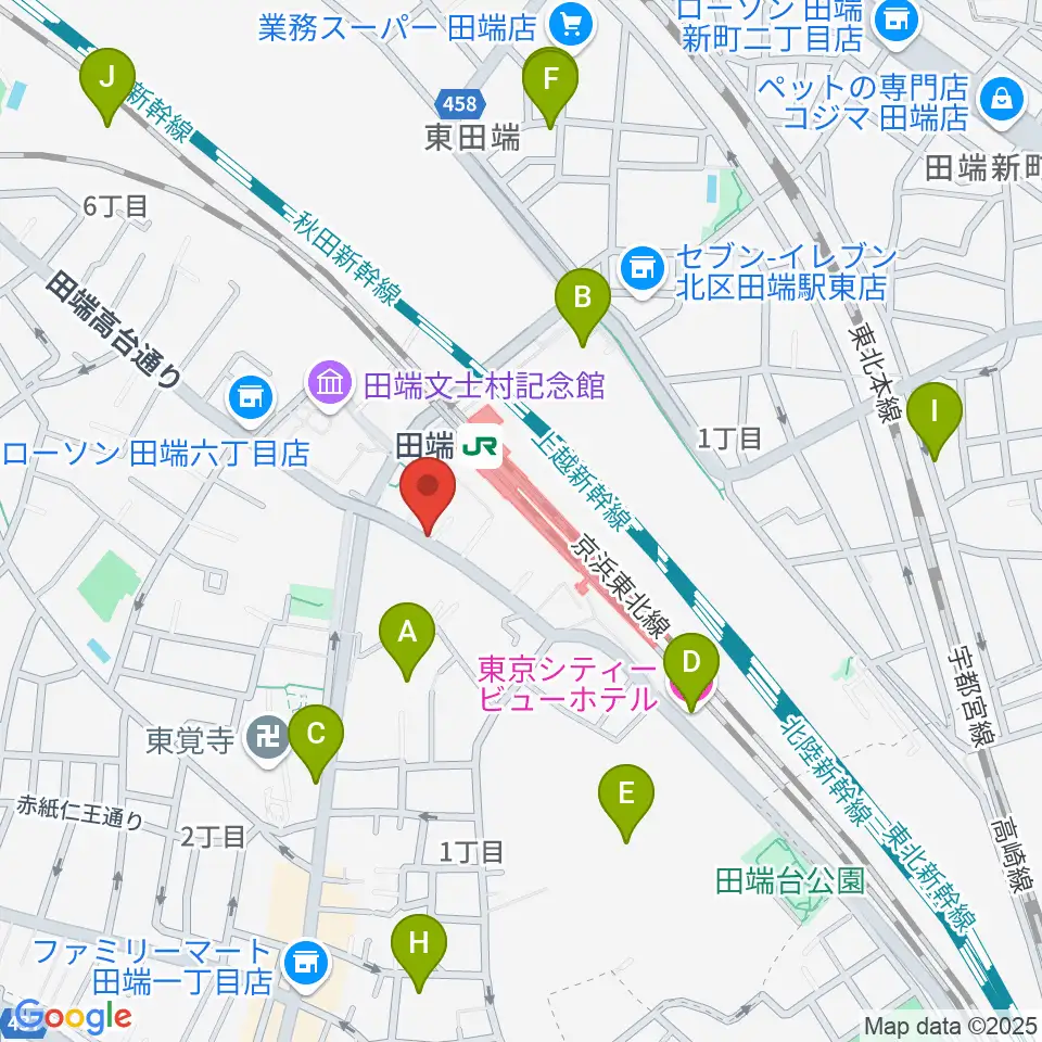 田端Pスタジオ周辺のホテル一覧地図