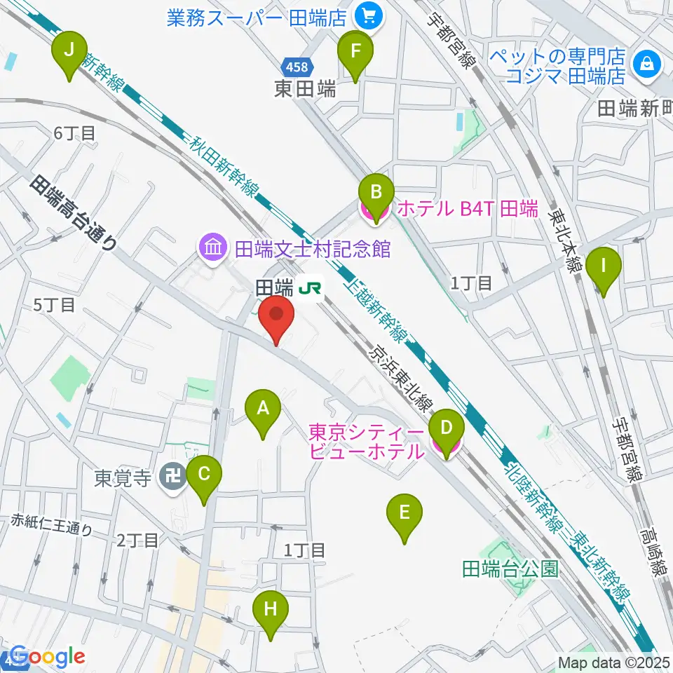 田端Pスタジオ周辺のホテル一覧地図