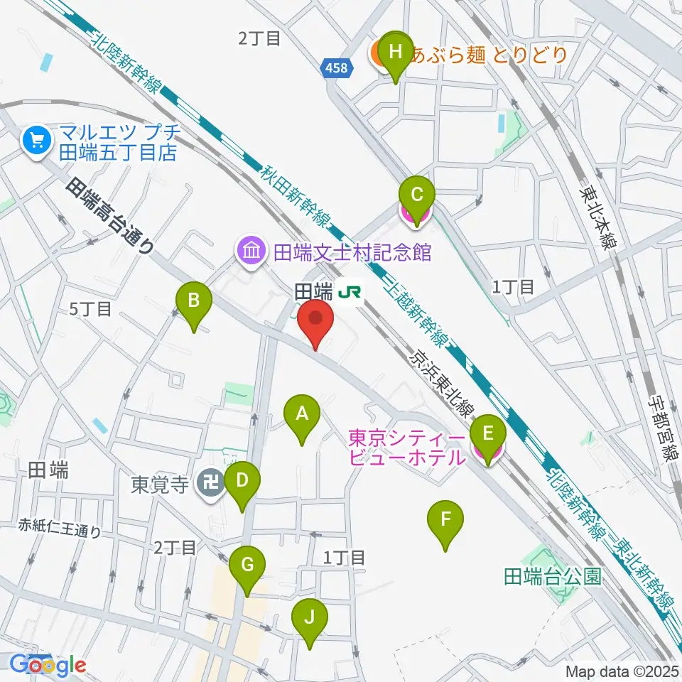 田端Pスタジオ周辺のホテル一覧地図