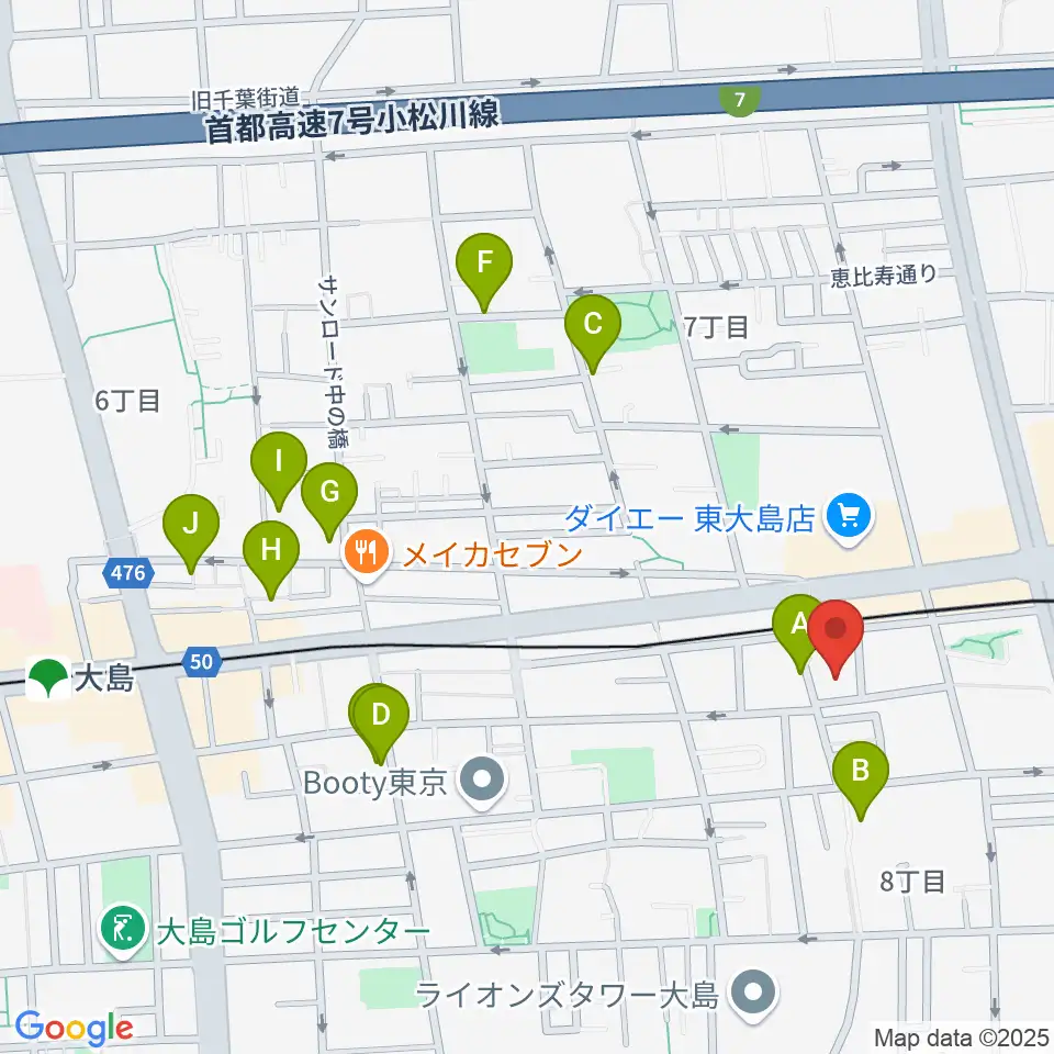 東大島文化センター周辺のホテル一覧地図
