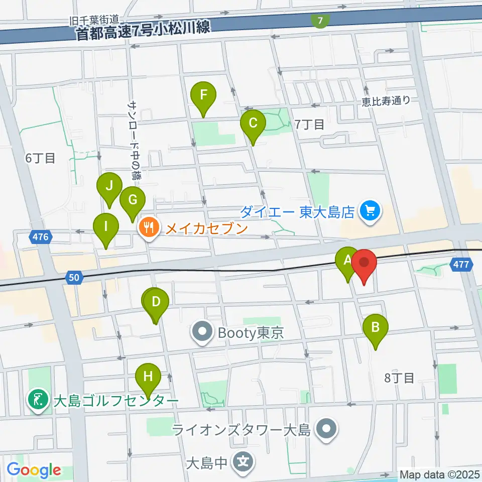 東大島文化センター周辺のホテル一覧地図