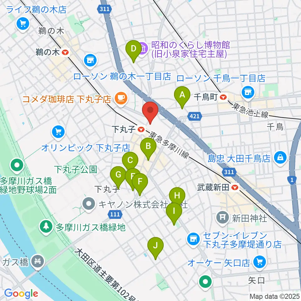 大田区民プラザ周辺のホテル一覧地図