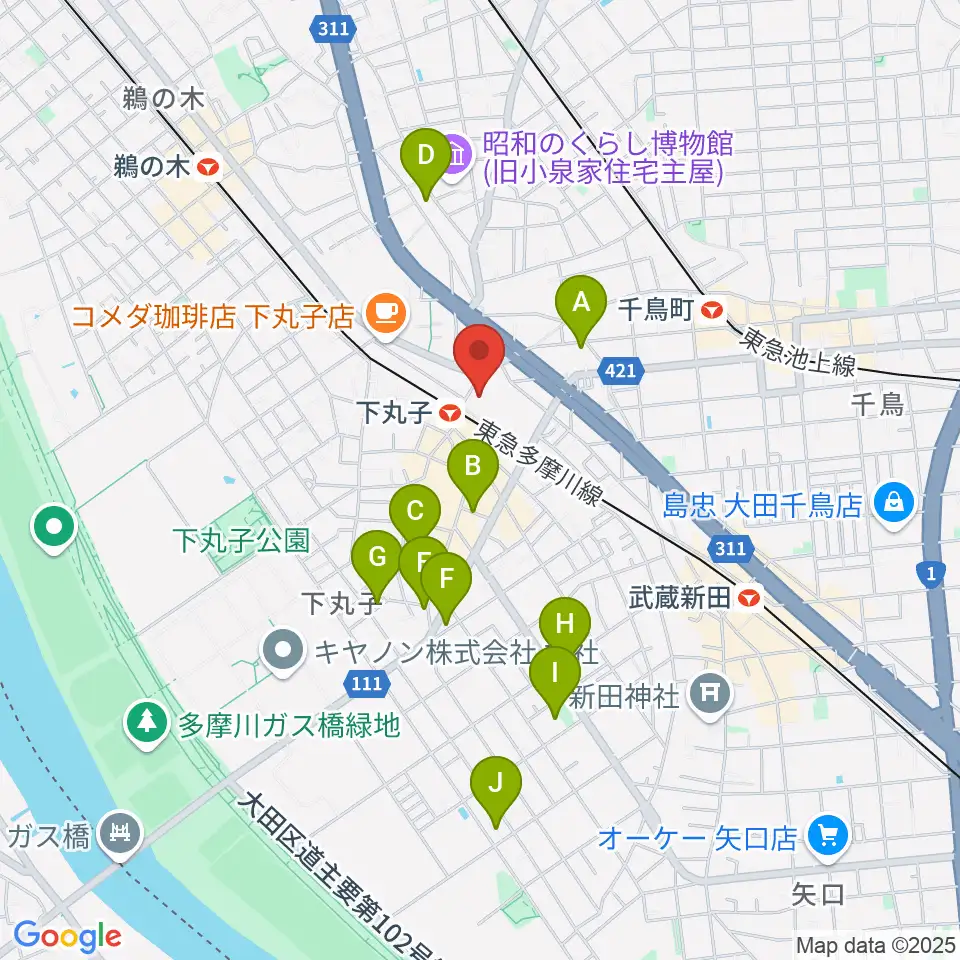 大田区民プラザ周辺のホテル一覧地図