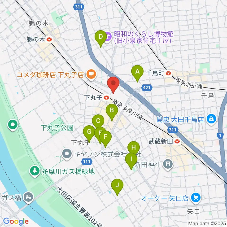 大田区民プラザ周辺のホテル一覧地図