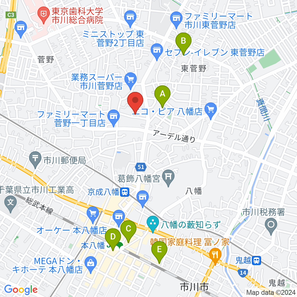 ハーティスト・ミュージック周辺のホテル一覧地図