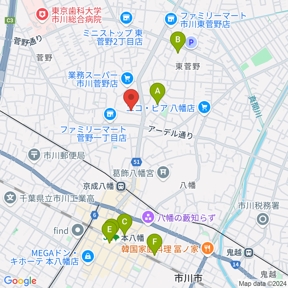 ハーティスト・ミュージック周辺のホテル一覧地図