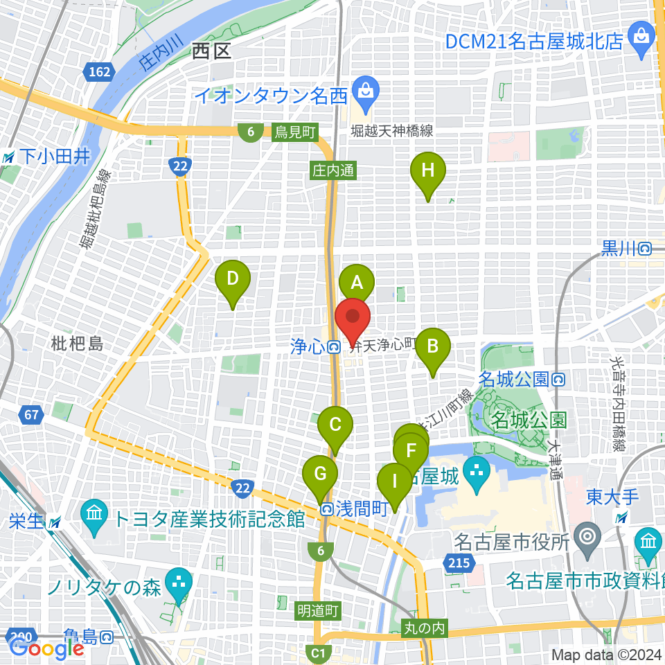 ビッグシティギターズ周辺のホテル一覧地図