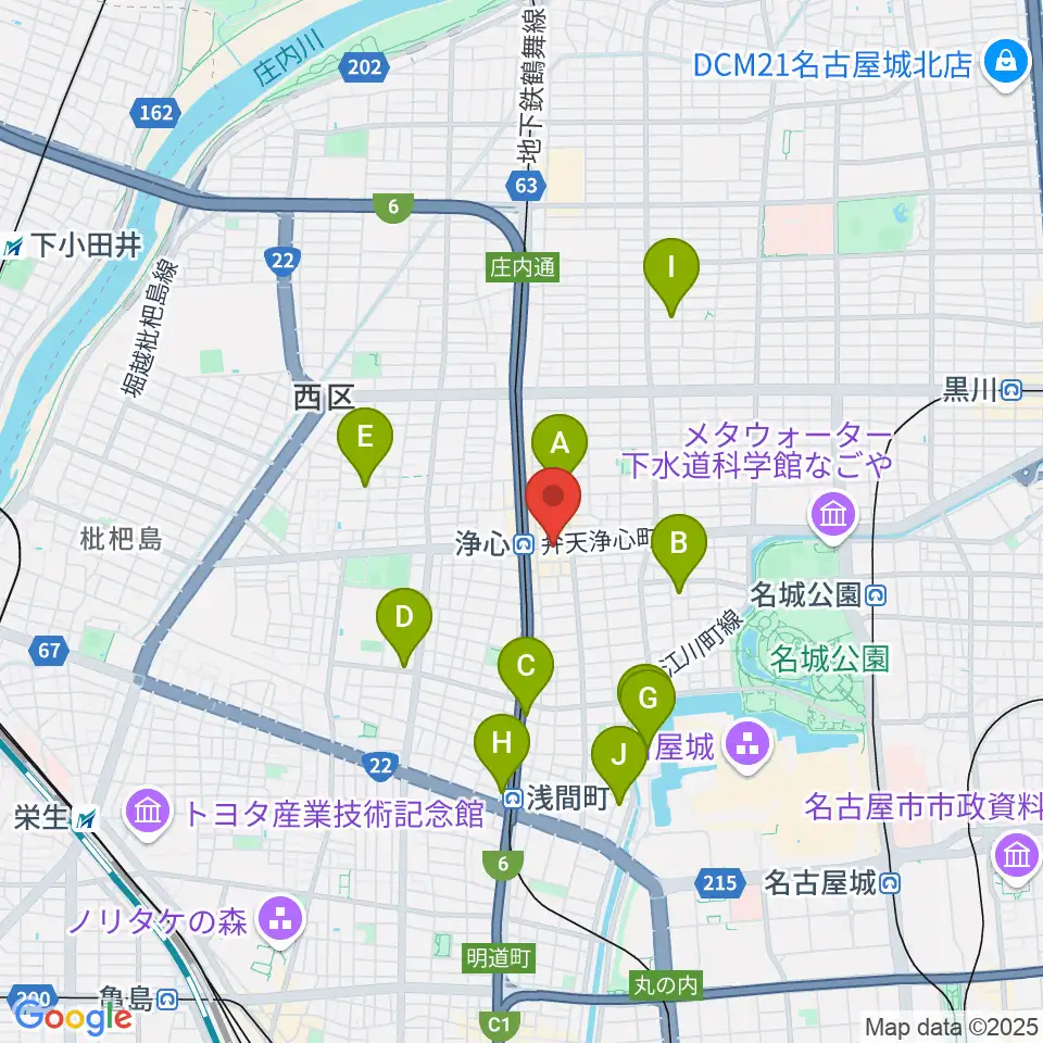 ビッグシティギターズ周辺のホテル一覧地図