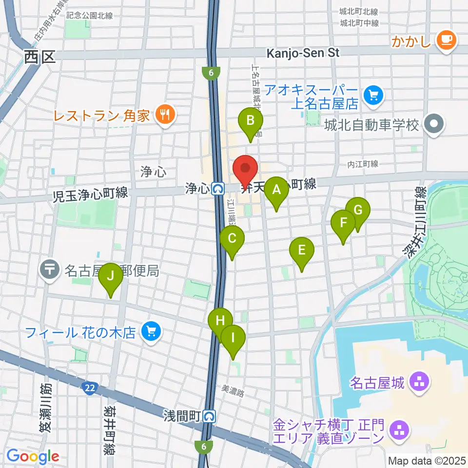 ビッグシティギターズ周辺のホテル一覧地図
