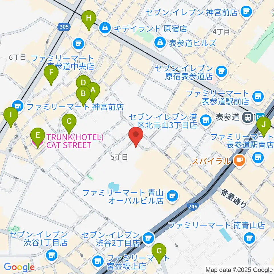 表参道ラパン・エ・アロ周辺のホテル一覧地図