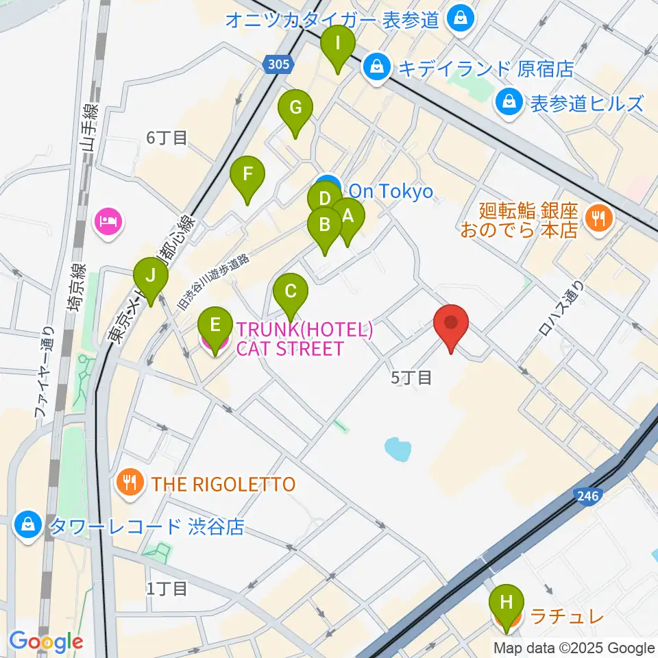 表参道ラパン・エ・アロ周辺のホテル一覧地図