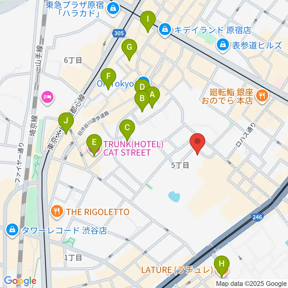表参道ラパン・エ・アロ周辺のホテル一覧地図