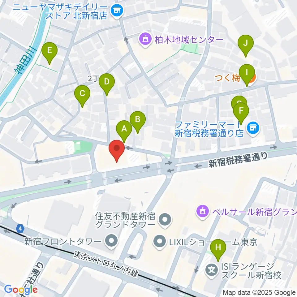 新宿村スタジオ周辺のホテル一覧地図