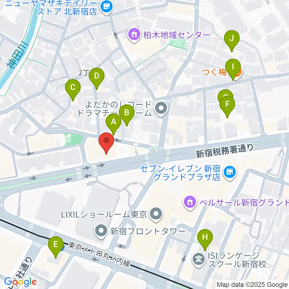 新宿村スタジオ周辺のホテル一覧地図
