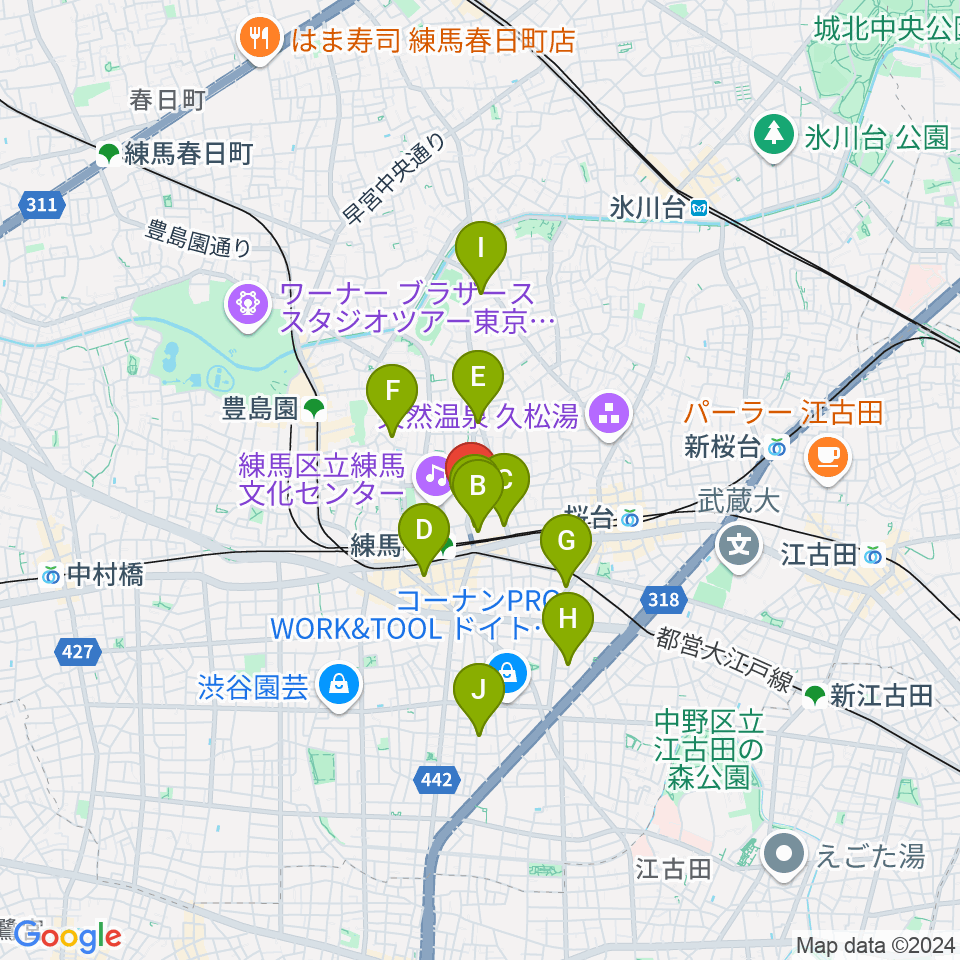 スタジオマザーハウス練馬店周辺のホテル一覧地図