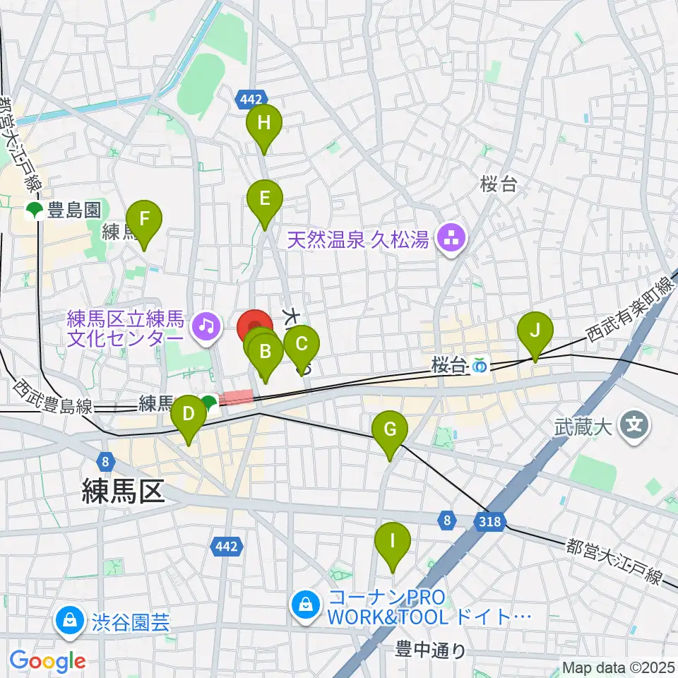 スタジオマザーハウス練馬店周辺のホテル一覧地図
