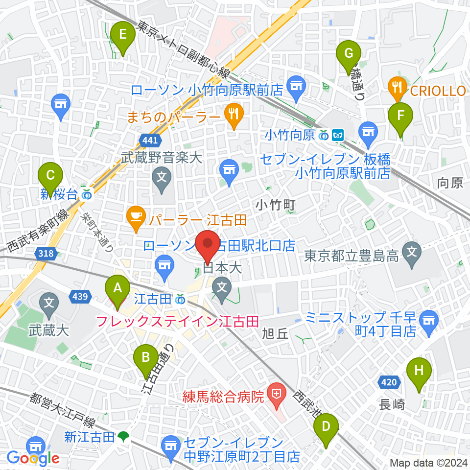 スタジオマザーハウス江古田店周辺のホテル一覧地図