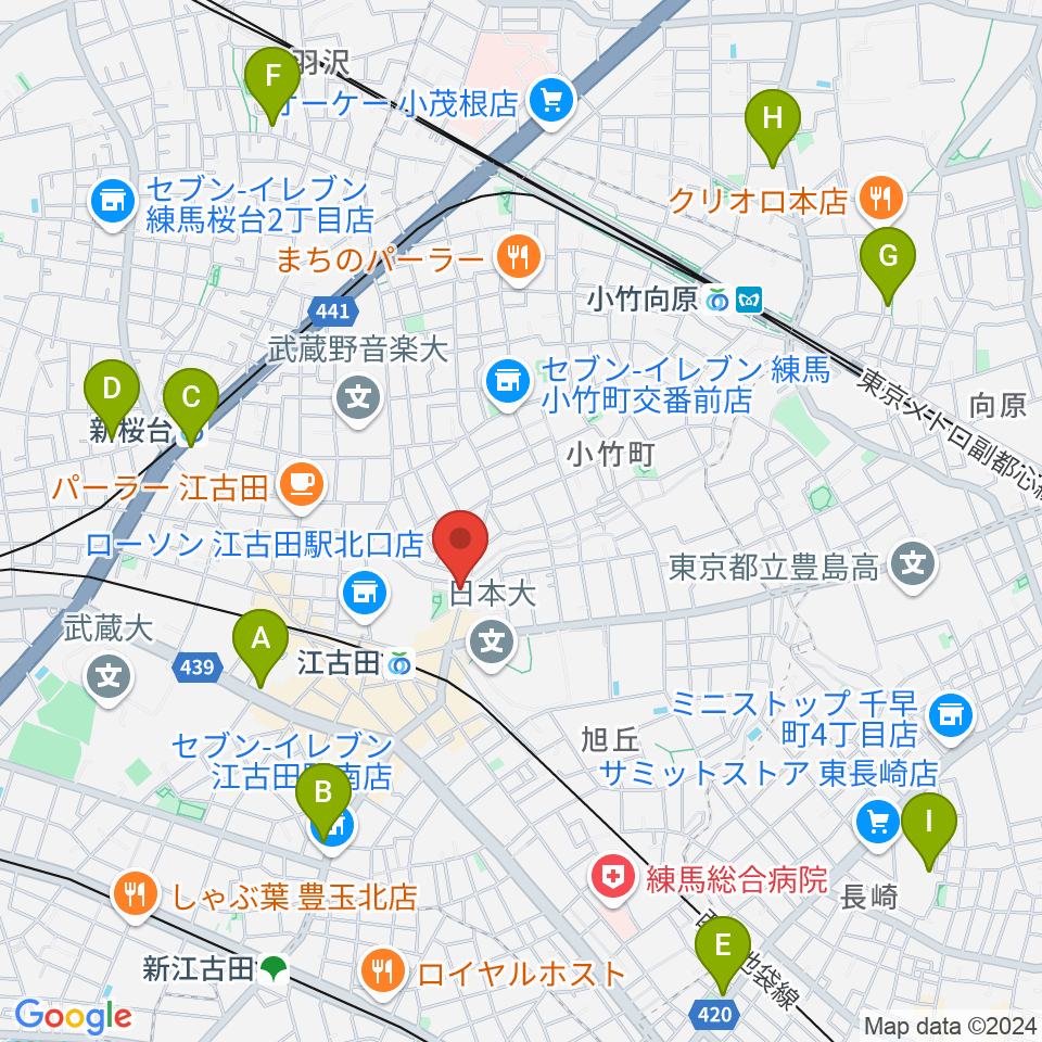 スタジオマザーハウス江古田店周辺のホテル一覧地図