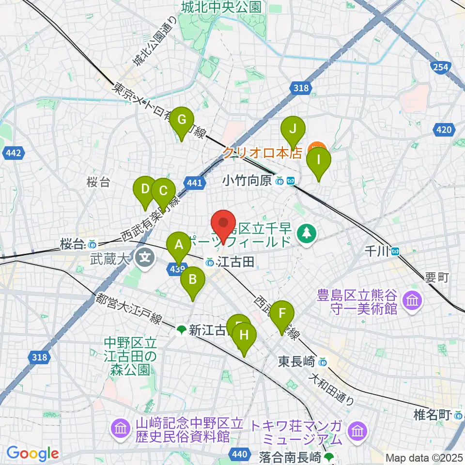 スタジオマザーハウス江古田店周辺のホテル一覧地図