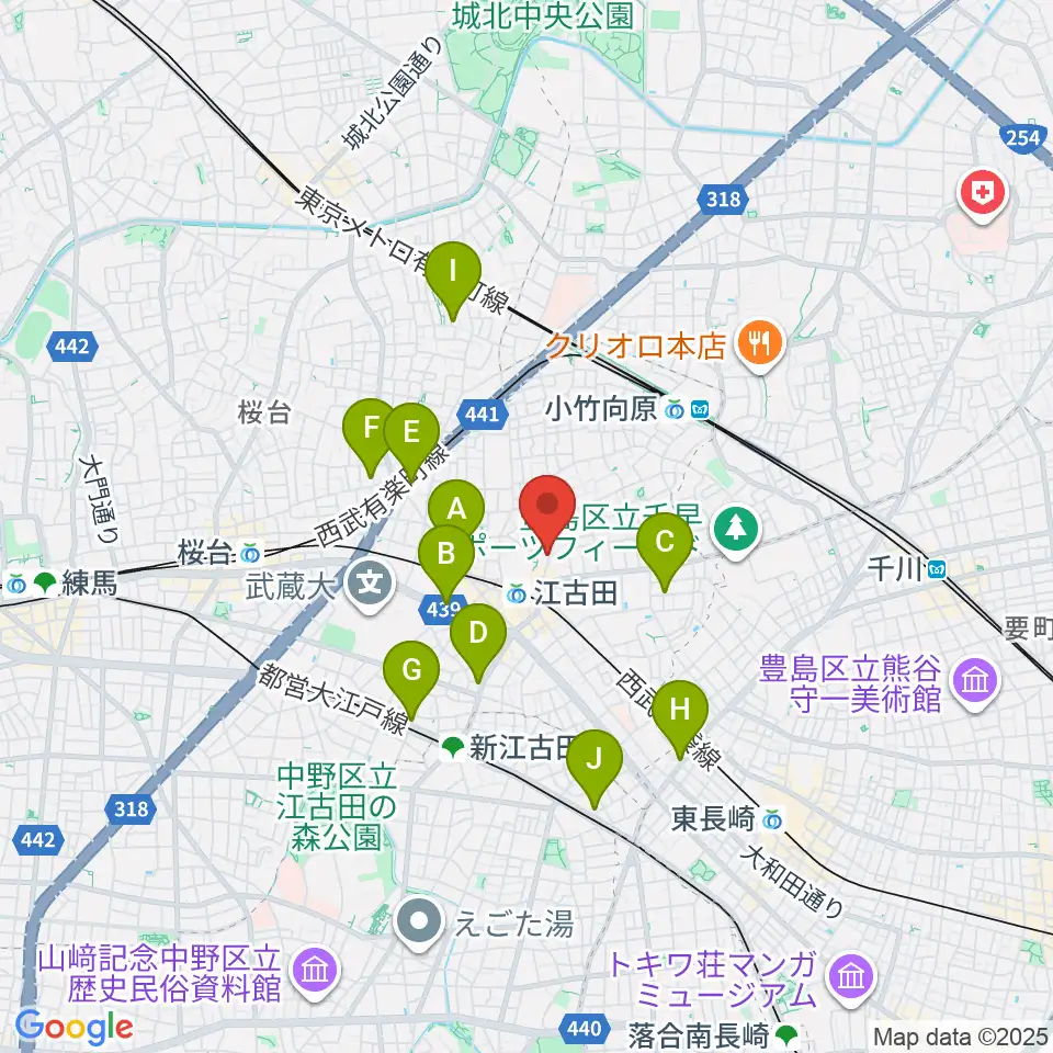 スタジオマザーハウス江古田店周辺のホテル一覧地図