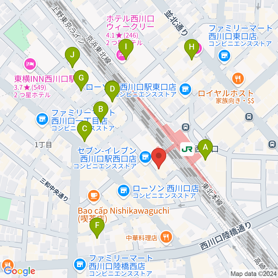 アオバ楽器周辺のホテル一覧地図