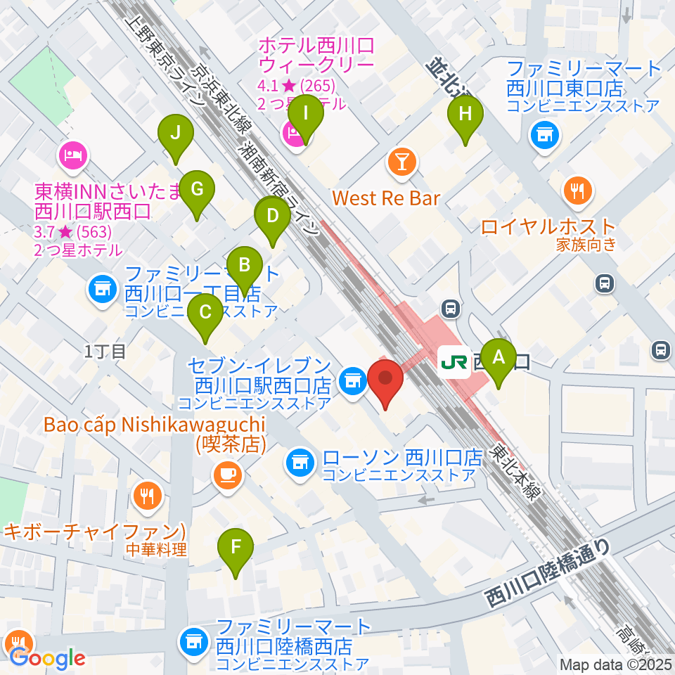 アオバ楽器周辺のホテル一覧地図