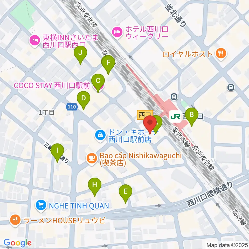 アオバ楽器周辺のホテル一覧地図