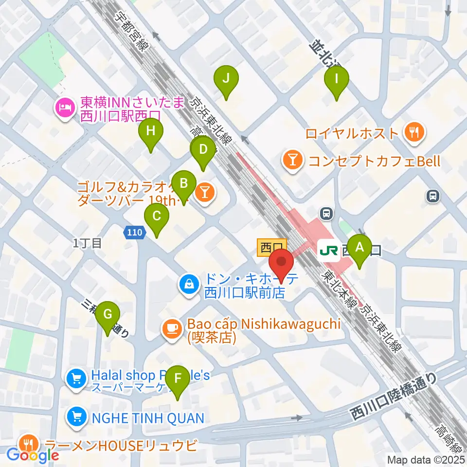アオバ楽器周辺のホテル一覧地図