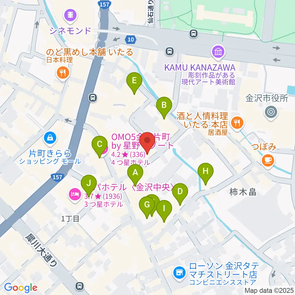 BIGBOSS金沢周辺のホテル一覧地図