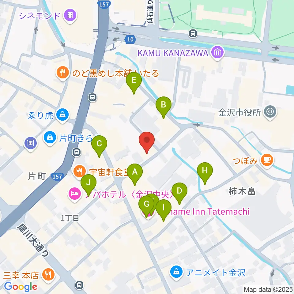 BIGBOSS金沢周辺のホテル一覧地図