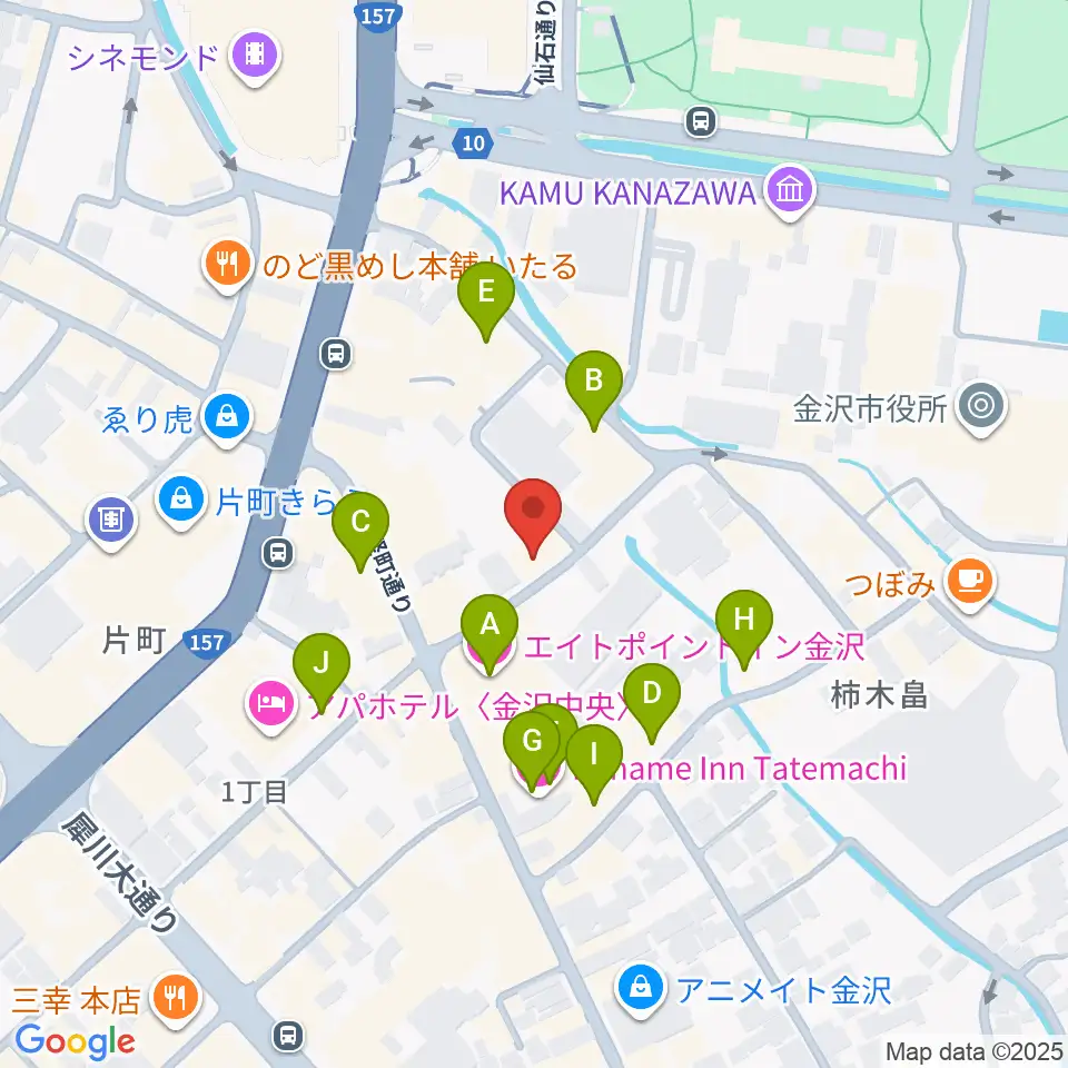 BIGBOSS金沢周辺のホテル一覧地図
