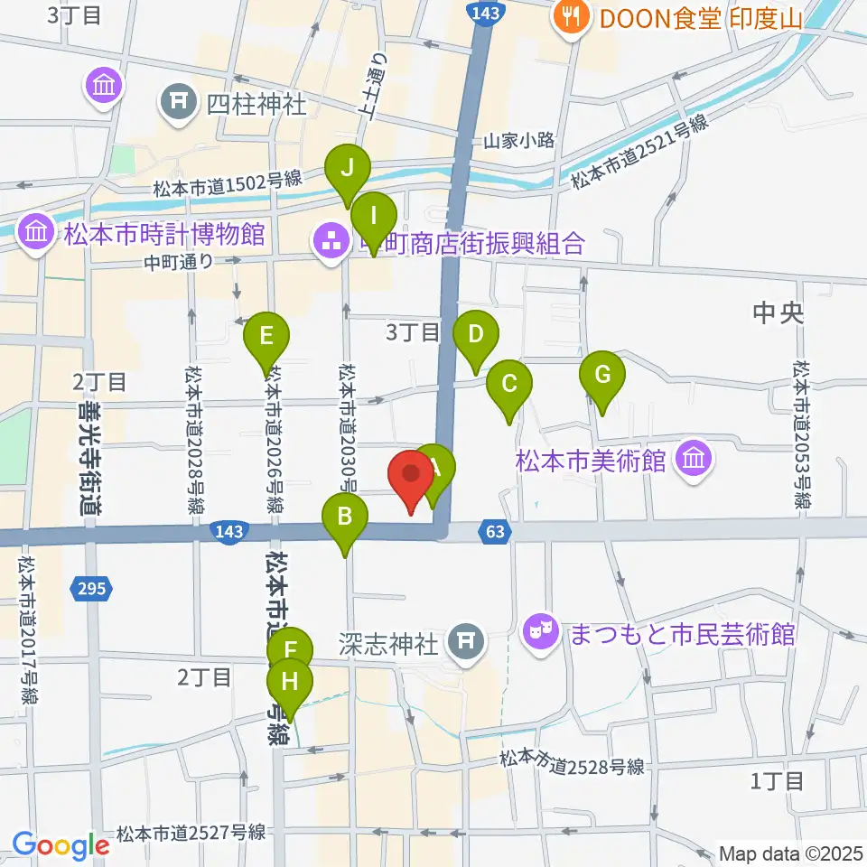 コダマ楽器周辺のホテル一覧地図