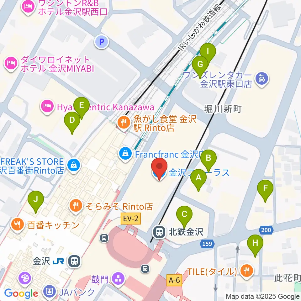 島村楽器 金沢フォーラス店周辺のホテル一覧地図