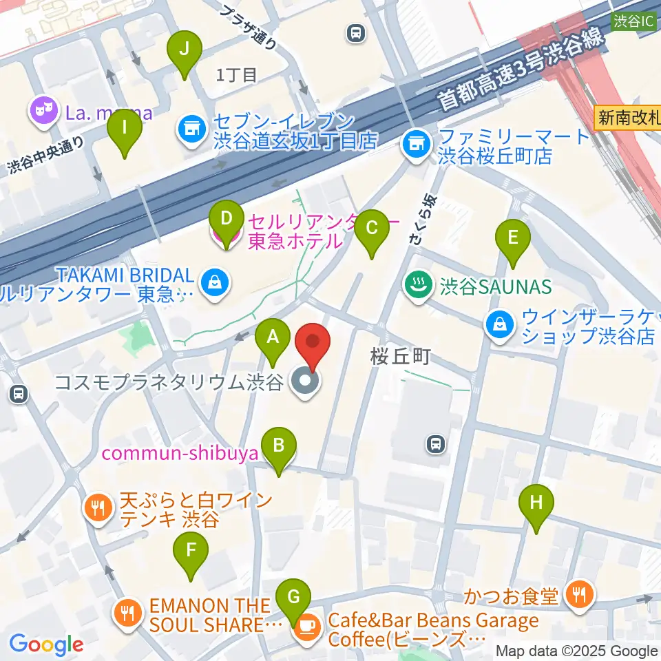 渋谷区文化総合センター大和田周辺のホテル一覧地図