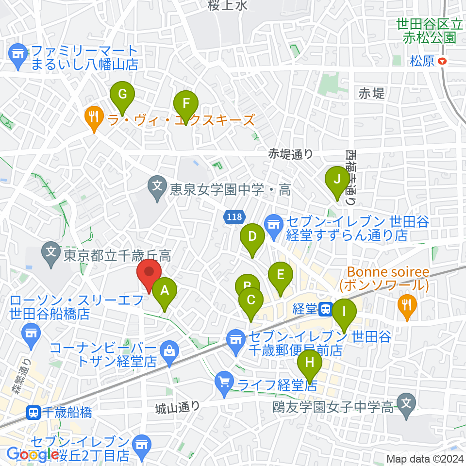 カルラホール周辺のホテル一覧地図