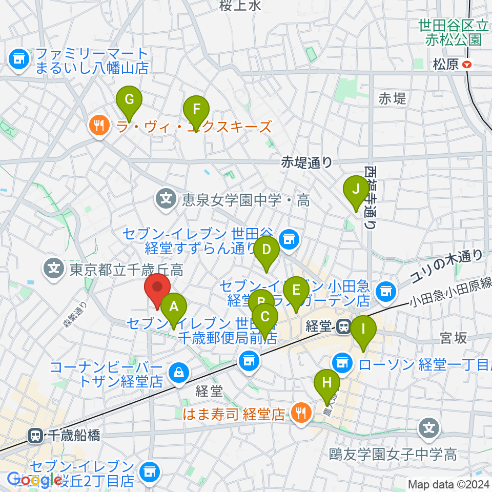 カルラホール周辺のホテル一覧地図