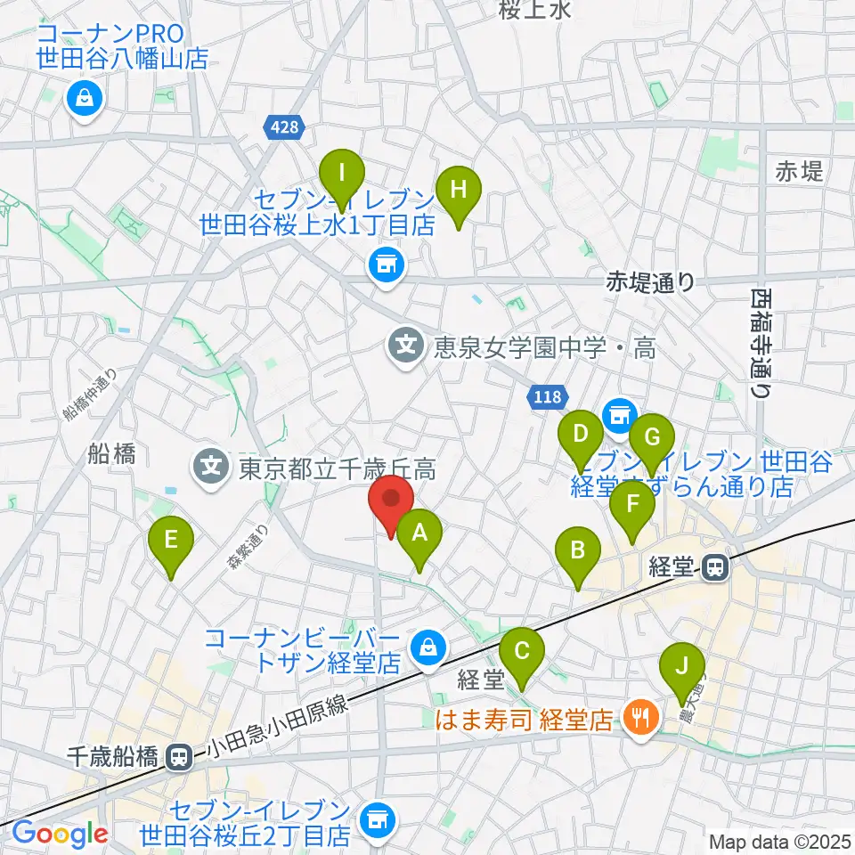 カルラホール周辺のホテル一覧地図