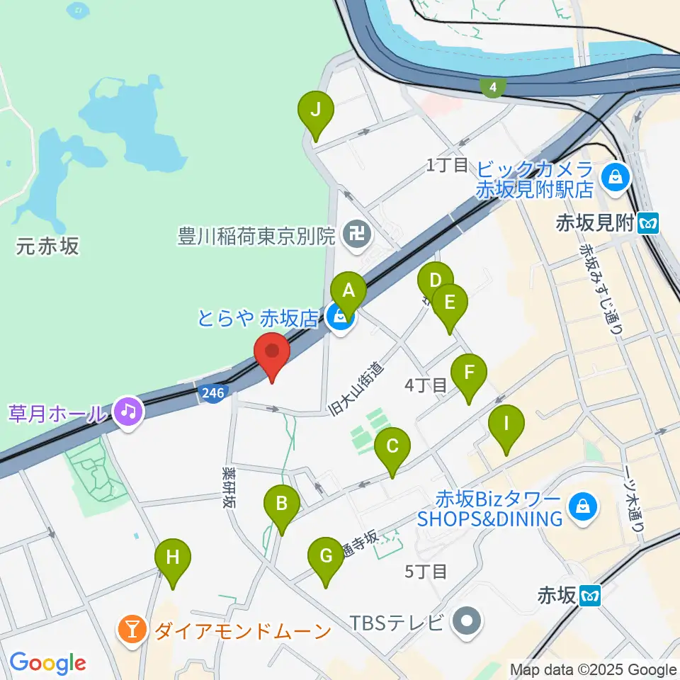 赤坂区民センター周辺のホテル一覧地図