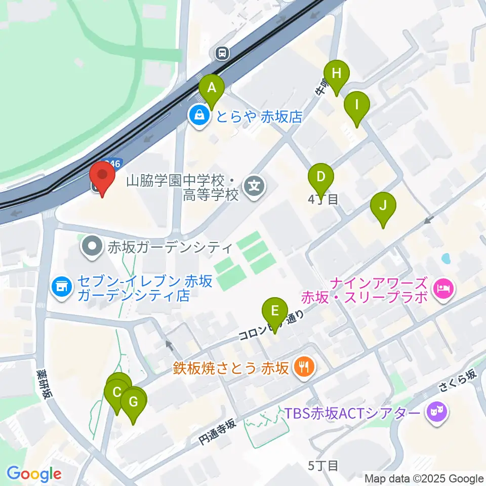 赤坂区民センター周辺のホテル一覧地図