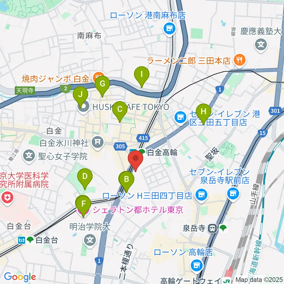 高輪区民センター周辺のホテル一覧地図