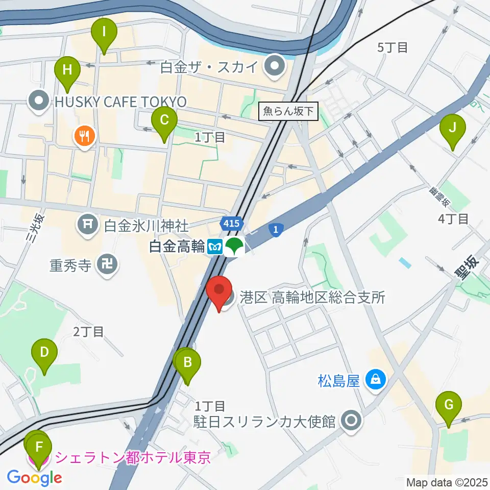 高輪区民センター周辺のホテル一覧地図
